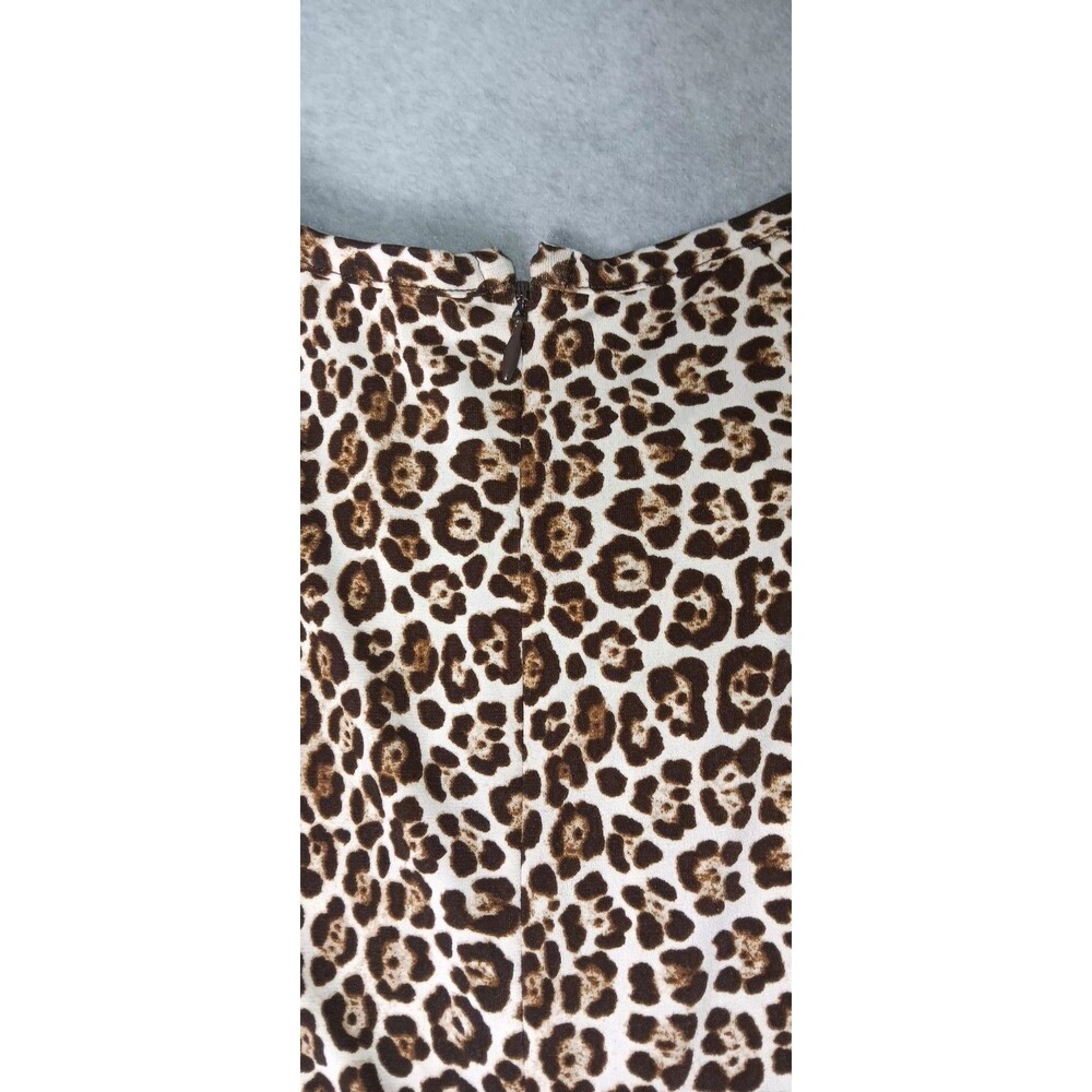 Michael Kors Fit And Flare Skater Dress S Leopard Cheetah Animal Print Mob Wife - Picture 10 of 10